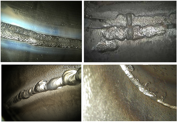 使用視頻內(nèi)窺鏡檢查焊縫及焊接接頭的檢測(cè)圖像